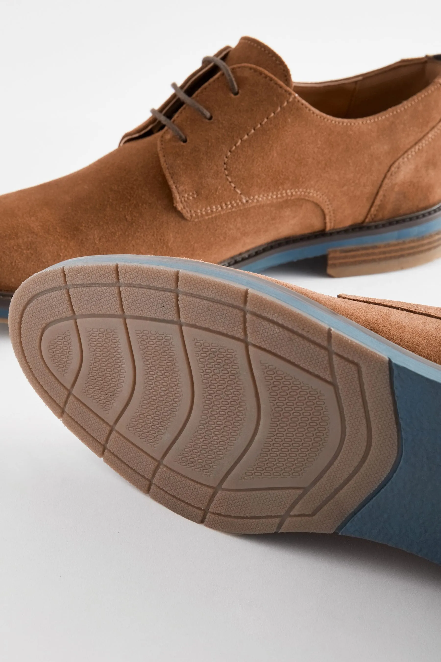 Marrone chiaro   - Suede Sole Derby Shoes